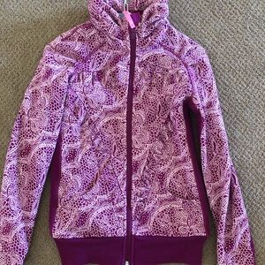 Burgundy/white Warm Jacket